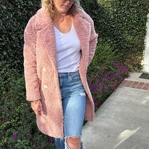 Cozy Pink Teddy Coat